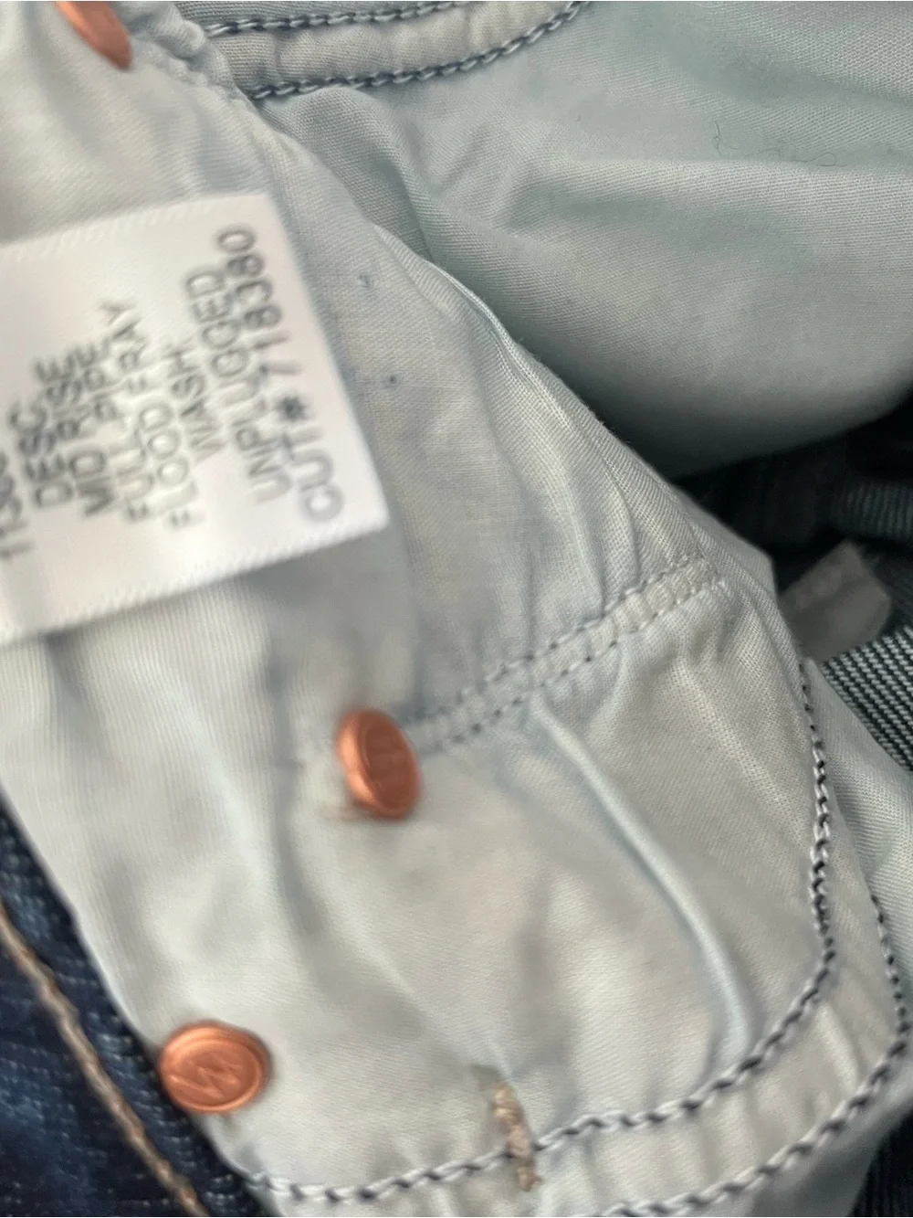 MOTHER THE MID RISE FULL PIPE FLOOD FRAY BARREL BLUE JEANS WOMENS 26